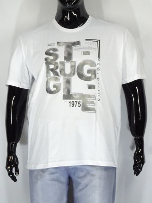 Мъжка тениска в големи размери с щампа в трицвята 20 00376