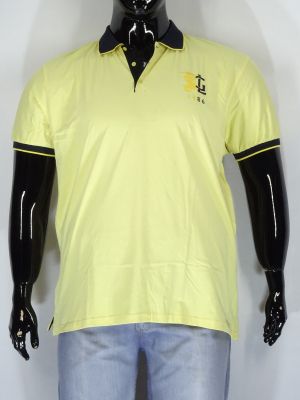 Мъжка тениска в големи размери с яка с бродерия в два цвята 20 00381
