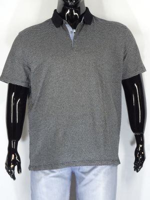 Мъжка тениска в големи размери с яка с бродерия в четири цвята 20 00382