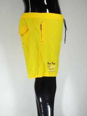 Мъжки шорти в големи размери тип бански с бандаж в жълто 23 00094