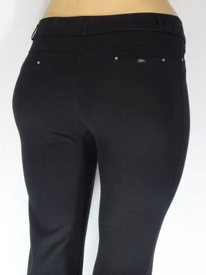 Дамски макси летен панталон в големи размери с нежни камъчета на крачола в два цвята 03 00340