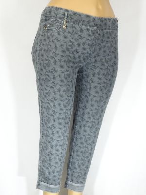 Дамски макси летен еластичен панталон в големи размери с интересна щампа 03 00344