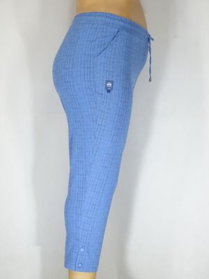 Дамски макси летен еластичен панталон в големи размери на ластик с интересна щампа 03 00348