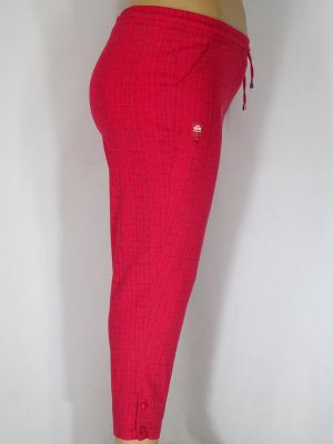 Дамски макси летен еластичен панталон в големи размери с интересна щампа 03 00349