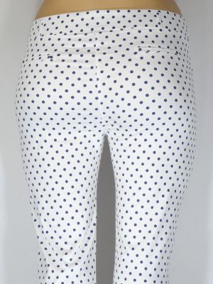 Дамски макси летен еластичен панталон в големи размери на точки 03 00351
