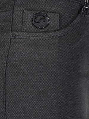 Дамски макси зимен еластичен панталон в големи размери в сив меланж 03 00353