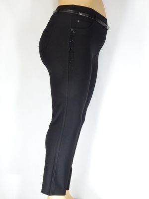 Дамски макси еластичен панталон с нежни камъчета на джоба 03 00355