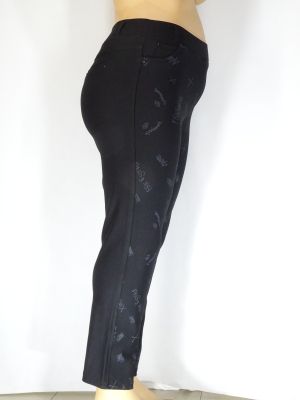 Дамски макси зимен еластичен панталон с щампа в предната част 03 00364
