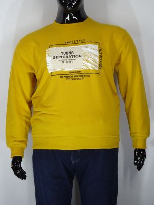 Мъжка блуза в големи размери от  вата с щампа и ластик отдолу в три цвята  20 00410