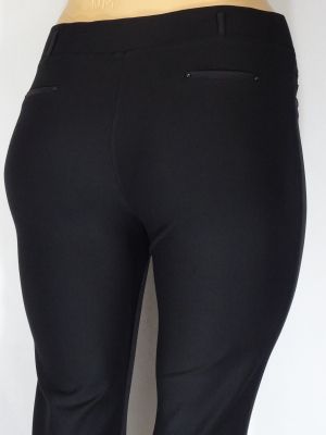 Дамски макси еластичен панталон с интересен плат в предната част 03 00368