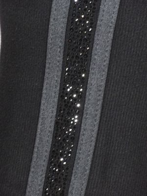 Дамски макси зимен панталон от рипсена материя с кантове от камъчета 03 00373