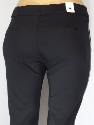 Дамски макси зимен панталон с кант от еко кожа 03 00377