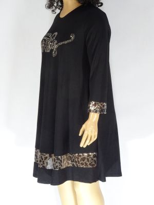 Дамска макси рокля от финна плетка с апликаия от паети и камъчета 05 00234
