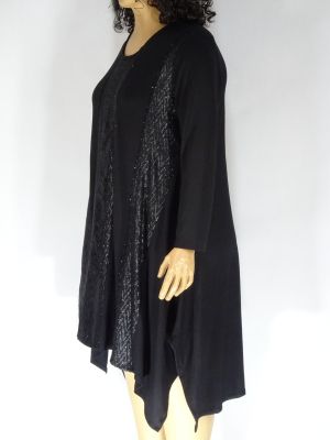 Дамска макси рокля от финна плетка с лъскави раета и камъчета 05 00236