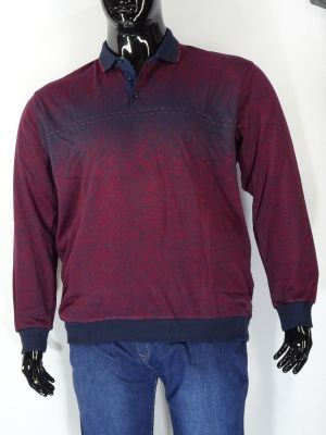 Мъжка блуза в големи размери  с яка и копчета от финна плетка  и ластик отдолу в два цвята  20 00415