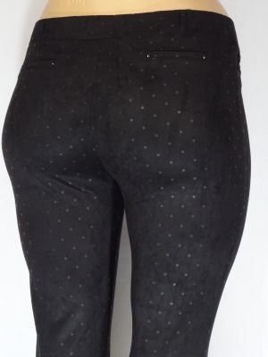 Дамски макси зимен панталон на точки от мека велурена материя 03 00387