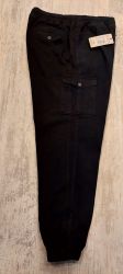 Мъжки спортен панталон на ластик със страничен джоб и ластик на глезените в големи размери 21 00066
