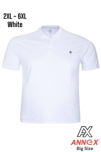 Мъжка тениска тип лакоста с яка и копчета в големи размери 28 000057