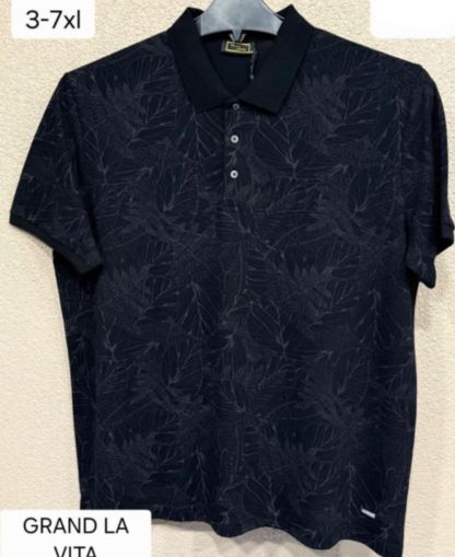 Мъжка блуза с  яка и копчета в големи размери 28 000078