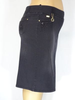 Дамска макси пола с апликация на джобовете в сиво 04 00064
