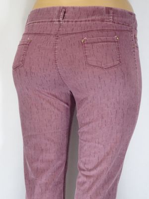 Дамски макси летен много тънък еластичен панталон в големи размери с интересна щампа 03 00404