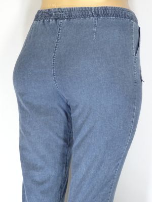 Дамски макси спортни летни еластични дънки в големи размери с  връзки  02 00383