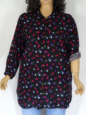 Дамски летни ризи в големи размери в два цвята на цветя 01 00821
