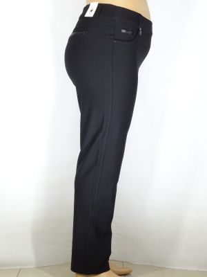 Дамски макси зимен еластичен панталон в супер големи размери с кожички на задния джоб  03 00310