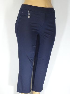 Дамски макси летен панталон в големи размери изчистен с ластик в два цвята 03 00318