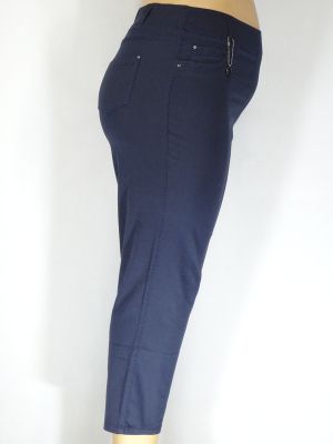 Дамски макси летен панталон в големи размери изчистен с ластик в два цвята 03 00318