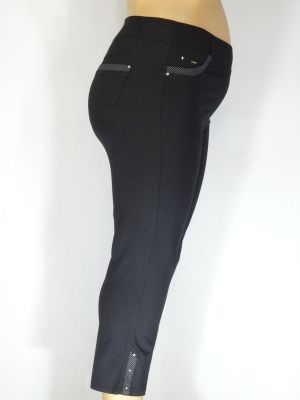 Дамски макси летен панталон в големи размери с шарка на крачола  03 00321