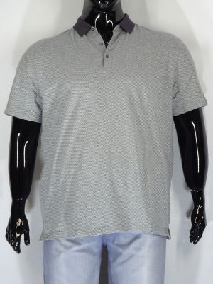 Мъжка тениска в големи размери с яка с бродерия в четири цвята 20 00382