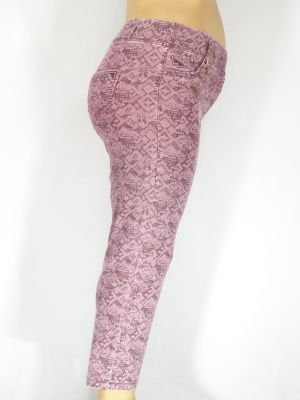 Дамски макси летен еластичен панталон в големи размери с интересна щампа 03 00341