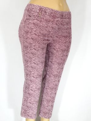 Дамски макси летен еластичен панталон в големи размери с интересна щампа 03 00341