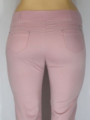 Дамски макси летен еластичен панталон в големи размери с интересна щампа 03 00347