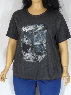 Дамска макси блуза с щампа от варен памук в два цвята 01 01112