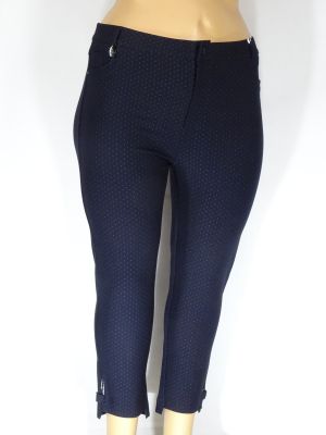 Дамски макси еластичен зимен панталон в синьо на точки 03 00378
